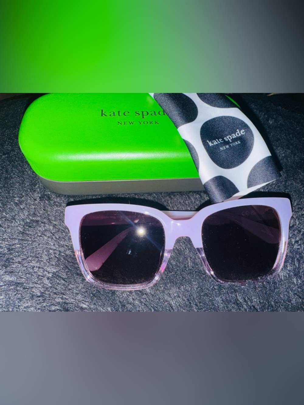 kate spade Pale Lavender Square Sunglasses with Gradient Lenses